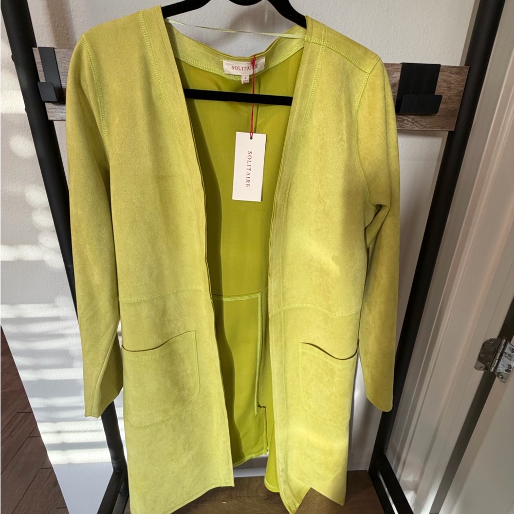 Solitaire Lime Green Open-Front Jacket